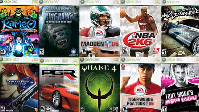 An image shows some of the Xbox 360's launch games. 